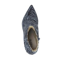 Velours leather booties, blue-black