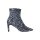 Velours leather booties, blue-black