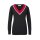 Feinstrickpullover, schwarz-rot