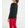 Feinstrickpullover, schwarz-rot