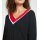 Feinstrickpullover, schwarz-rot