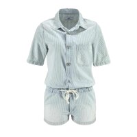 Kurzoverall, denim-gestreift