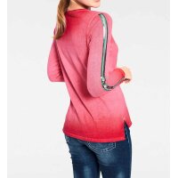 Feinstrickpullover m. Pailletten, rot