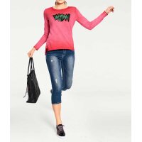 Feinstrickpullover m. Pailletten, rot