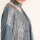 Shirt m. Schal, blau-silber