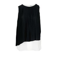 Blouse top, black-white