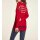 Oversize sweater with burnout pattern, red