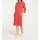 Knit dress with fringes, coral