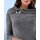 Carmenpullover m. Zierperlen, anthrazit-meliert
