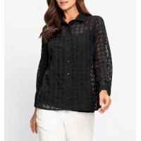 Blouse with top, black-patterned