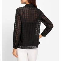 Blouse with top, black-patterned