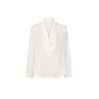 Crepe blouse with scarf collar, ecru