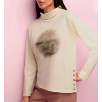 Rollkragen-Sweatshirt m. Glitzersteinchen, elfenbein