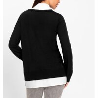 2-in1-Optik-Pullover, schwarz-weiß