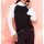 Turtleneck sweater with trumpet sleeves, black-ecru