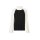 Turtleneck sweater with trumpet sleeves, black-ecru