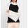 Turtleneck sweater with trumpet sleeves, black-ecru