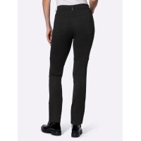 Lederimitathose mit Jersey-Stretch-Einsatz, schwarz