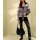 Lederimitathose mit Jersey-Stretch-Einsatz, schwarz
