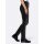 Lederimitathose mit Jersey-Stretch-Einsatz, schwarz