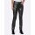 Lederimitathose mit Jersey-Stretch-Einsatz, schwarz