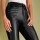 Lederimitathose mit Jersey-Stretch-Einsatz, schwarz