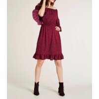 Carmen-Druckkleid, bordeaux