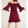 Carmen print dress, bordeaux