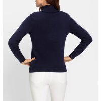 Sweter z golfem i ozdobnymi guzikami, granatowy