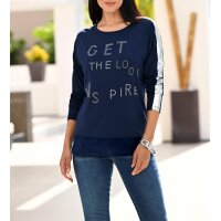 Shirt m. Glitzerschriftzug, marine
