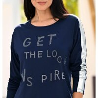 Shirt m. Glitzerschriftzug, marine