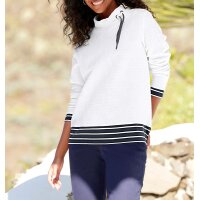 Jacquard-Sweatshirt m. geringelten Abschlüssen, ecru
