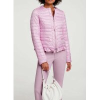 Designer quilt jacket with ruffles, rosé