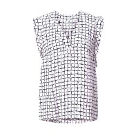 Druckbluse, weiß-marine