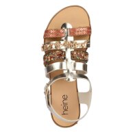 Leather sandal, gold coloured