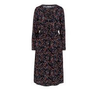 Marken-Midi-Kleid, navy-bunt