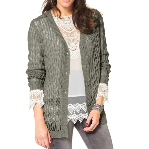 Strickjacke, grau