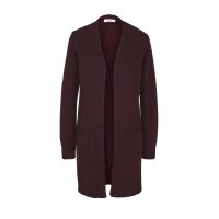Designer-Longstrickjacke, weinrot