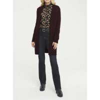 Designer-Longstrickjacke, weinrot