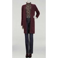 Designer-Longstrickjacke, weinrot