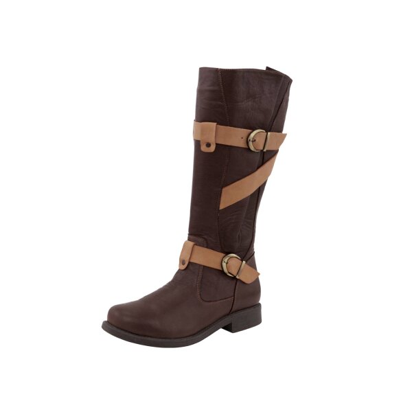 Lederstiefel m. Warmfutter, braun-cognac
