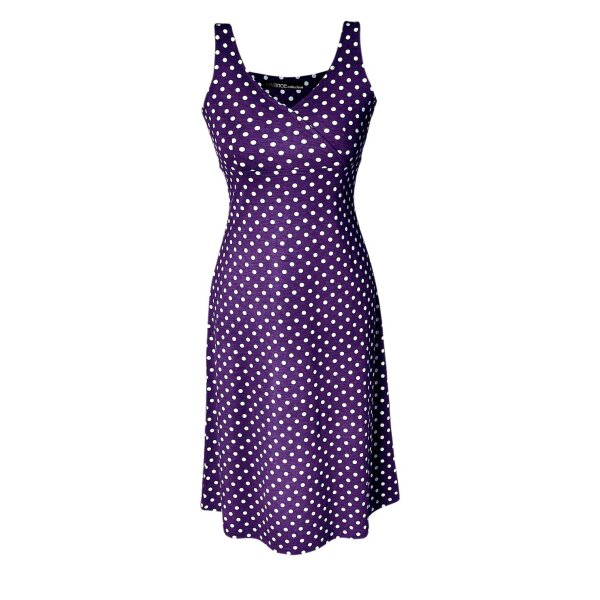 Kleid, lila-weiß