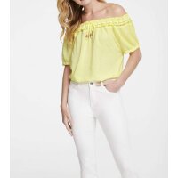 Carmen-Bluse m. Spitze, pastelgelb