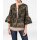 Short jacket with flounces, khaki-multicolour