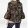 Short jacket with flounces, khaki-multicolour