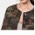 Short jacket with flounces, khaki-multicolour