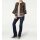 Short jacket with flounces, khaki-multicolour