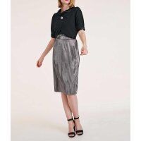 Skirt, silver-coloured metalic