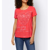 Shirt m. Spitzenbesatz und Pailletten, hummer