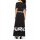 Designer-Jersey-Maxikleid, schwarz-ecru